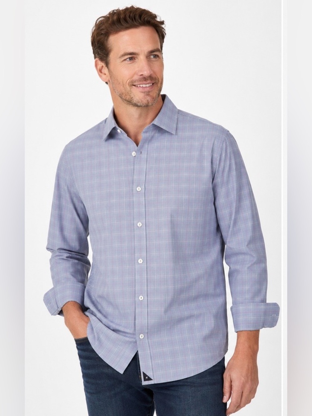 UNTUCKit XXL Blue Plaid Button Down Shirt Casual Cotton